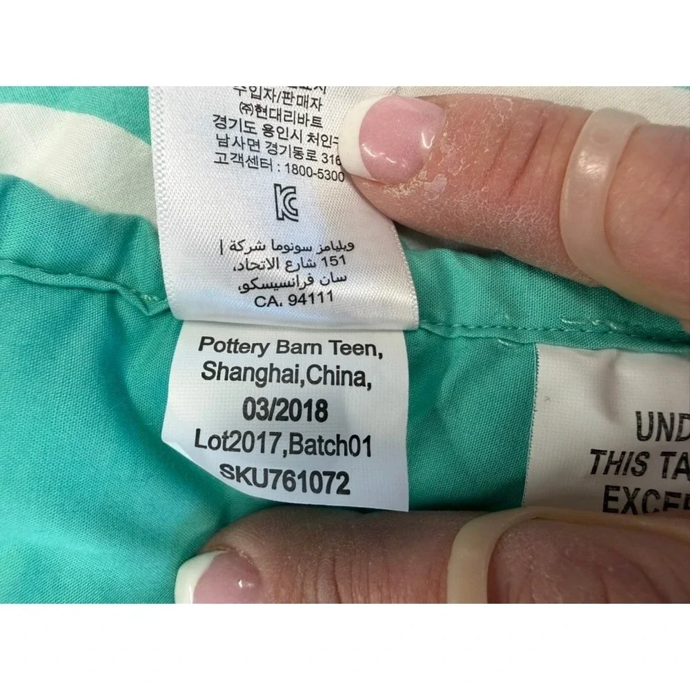 Pottery Barn Teen Twin Quilt and 1 Sham Boho Botanical Pink Teal 68x86 RARE